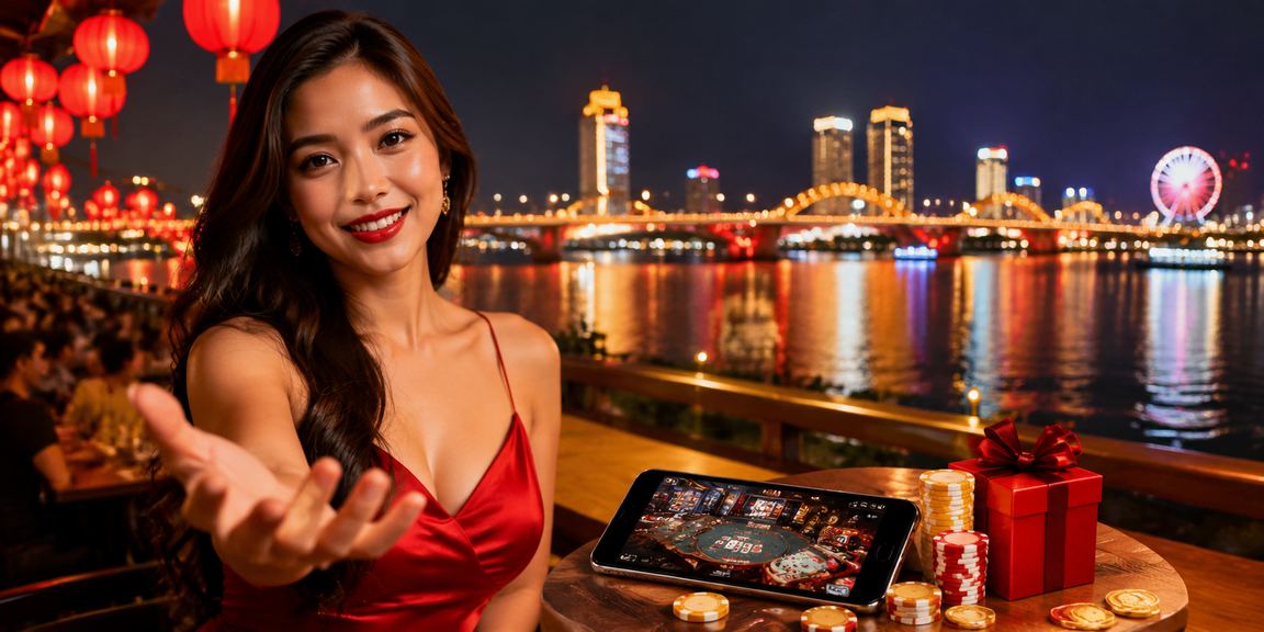Phố đêm Đà Nẵng sôi động, người dùng thưởng thức giải trí và đặt cược trực tuyến trên điện thoại