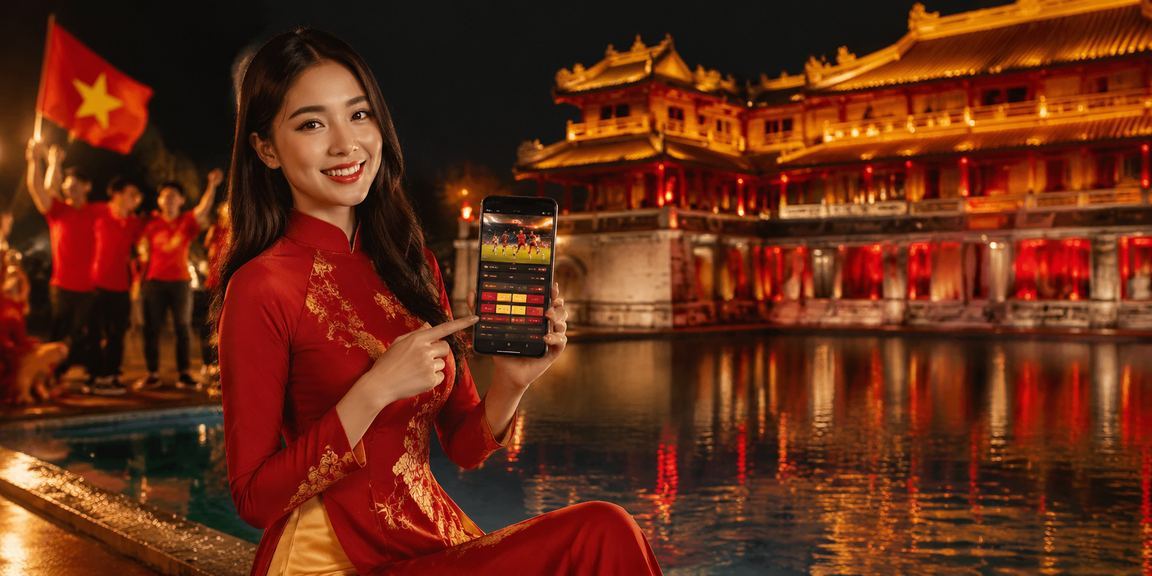 Người dùng tại Huế theo dõi sự kiện thể thao lớn qua ứng dụng di động trong không khí lễ hội